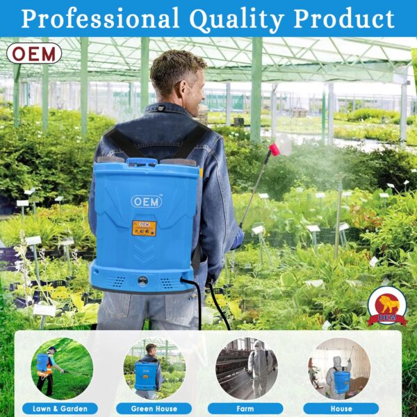 OEM 12V12A 18L Battery Operated Knapsack Agricultural Sprayer – High Pressure, Heavy-Duty Design, Long Battery Backup, Free 60cm Copper Gun, 4 Nozzles, Heavy Car Belt for Efficient Spraying in Farming, Gardening & Pest Control - Image 6