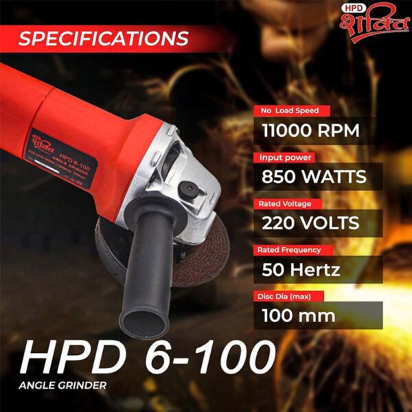 specification of 850W angle grinder 4inch 100mm