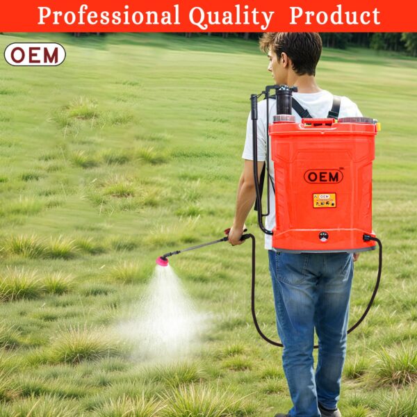 OEM 2in1 Battery & Hand Operated 12V12A 20L Agriculture knapsack Sprayer with Free Gun | Heavy Battery | Heavy Copper Motor for High Pressure - Image 7