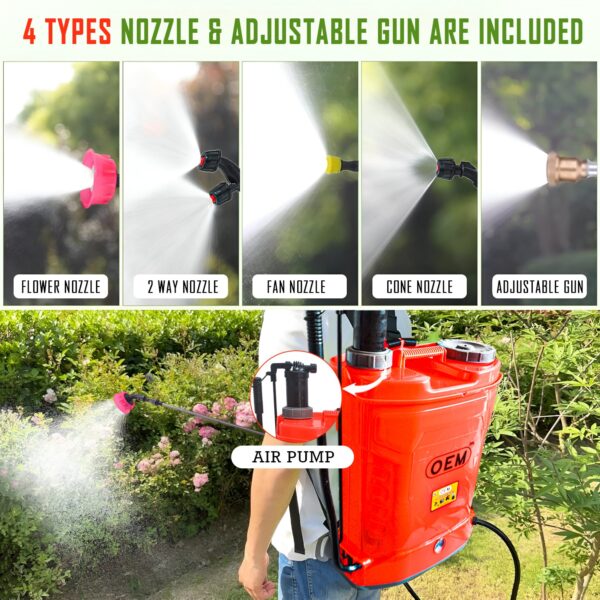 OEM 2in1 Battery & Hand Operated 12V12A 20L Agriculture knapsack Sprayer with Free Gun | Heavy Battery | Heavy Copper Motor for High Pressure - Image 8