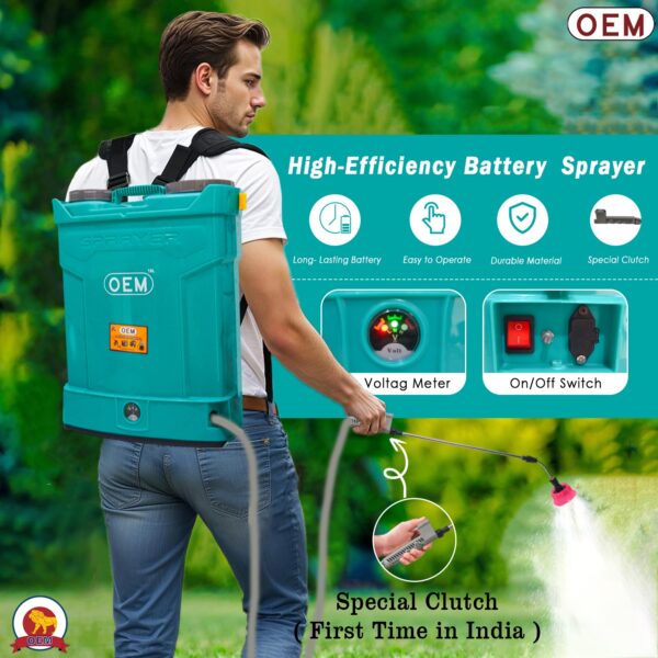 OEM Special Clutch Battery Operated Knapsack Sprayer 12V14A 18L – High Pressure, Long Battery Life, One Switch Pressure Release, Heavy Duty Lance, Advanced Technology for Agriculture and Gardening - Image 4