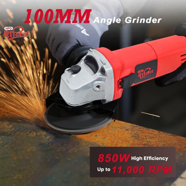 HPD Shakti 850W Angle Grinder with 2 Blades Combo (TCT, Grinding, Marble) Pure Copper Motor, 11,000 RPM, Compact Design, and Accessories and More for Cutting, Grinding, 6-100 - Image 7